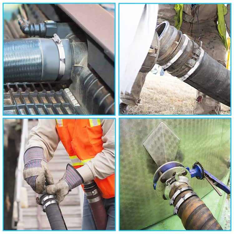 4 PCS Stainless Steel Hose Clamps Pipe Clip Fuel Line Clip, Size: 91-114mm, 4 PCS Size: 91-114mm