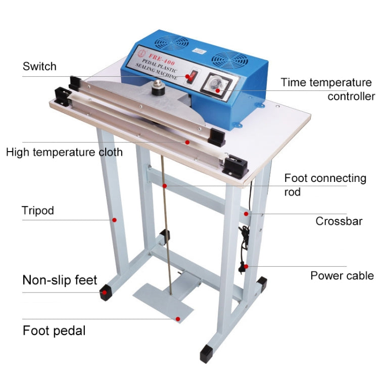 Pedal Type Sealing Machine Heat Shrinkable Film Cutting Machine Plastic Bag Sealer, EU Plug, Model 300, Model 400, Model 500, Model 600, Model 700