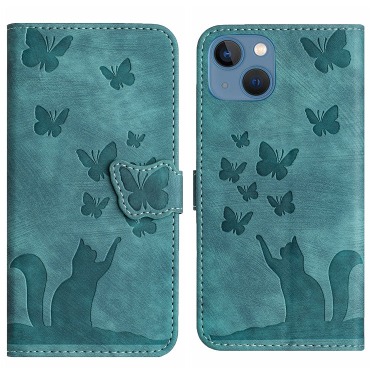 Butterfly Cat Embossing Flip Leather Phone Case, For iPhone 13 mini, For iPhone 12 / 12 Pro, For iPhone 12 Pro Max, For iPhone 12 mini
