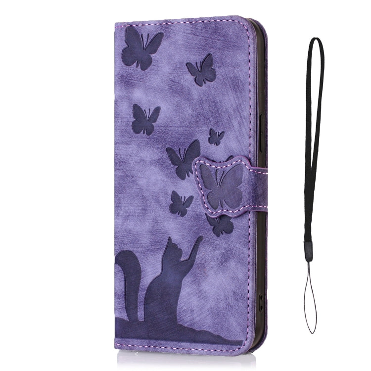 Butterfly Cat Embossing Flip Leather Phone Case, For iPhone SE 2022 / 2020 / 8 / 7, For iPhone 13 Pro Max, For iPhone 13 Pro, For iPhone 13