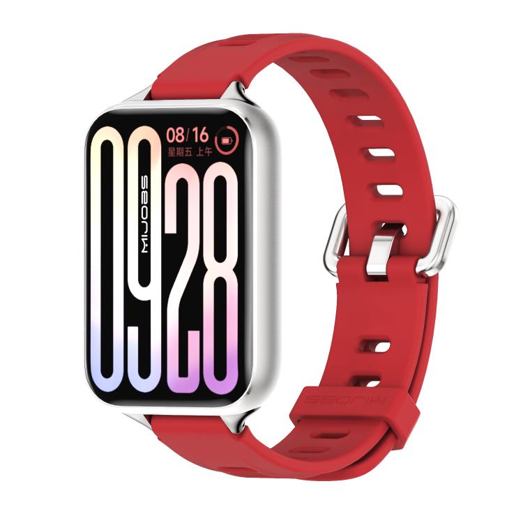 Mijobs Flat Hole Breathable Silicone Watch Band, For Redmi Watch 6 / 5 / Xiaomi Band 9 Pro
