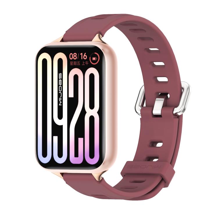 Mijobs Flat Hole Breathable Silicone Watch Band, For Redmi Watch 6 / 5 / Xiaomi Band 9 Pro
