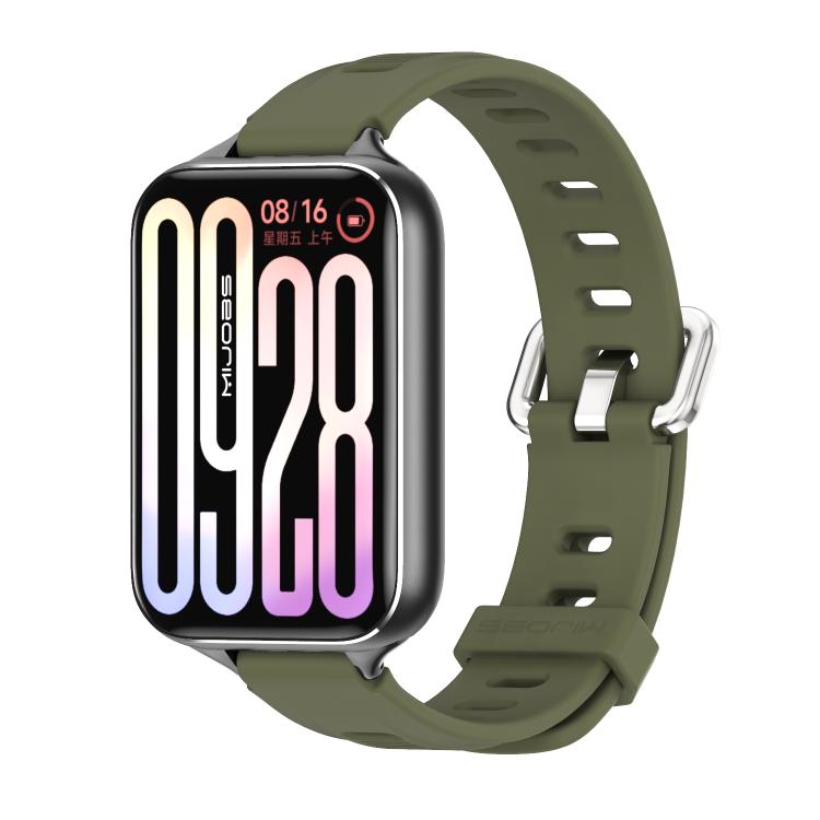 Mijobs Flat Hole Breathable Silicone Watch Band, For Redmi Watch 6 / 5 / Xiaomi Band 9 Pro