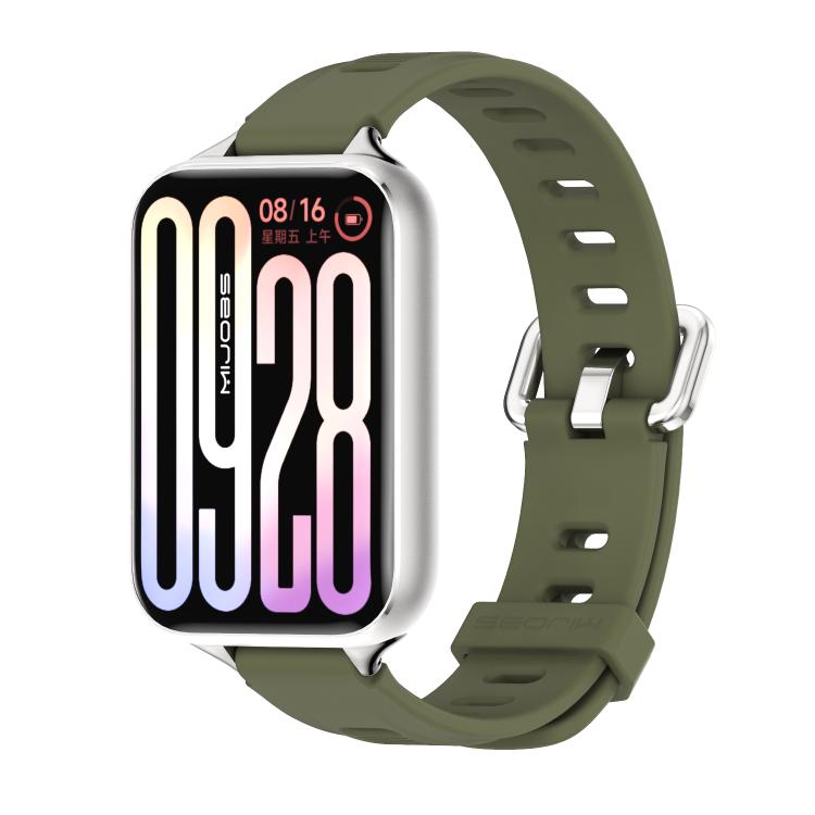 Mijobs Flat Hole Breathable Silicone Watch Band, For Redmi Watch 6 / 5 / Xiaomi Band 9 Pro