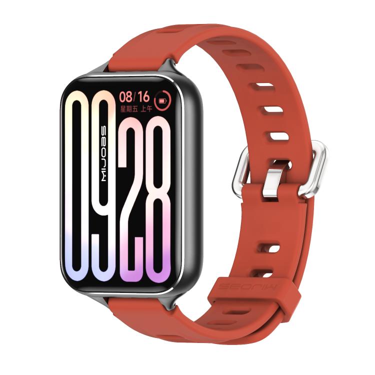 Mijobs Flat Hole Breathable Silicone Watch Band, For Redmi Watch 6 / 5 / Xiaomi Band 9 Pro