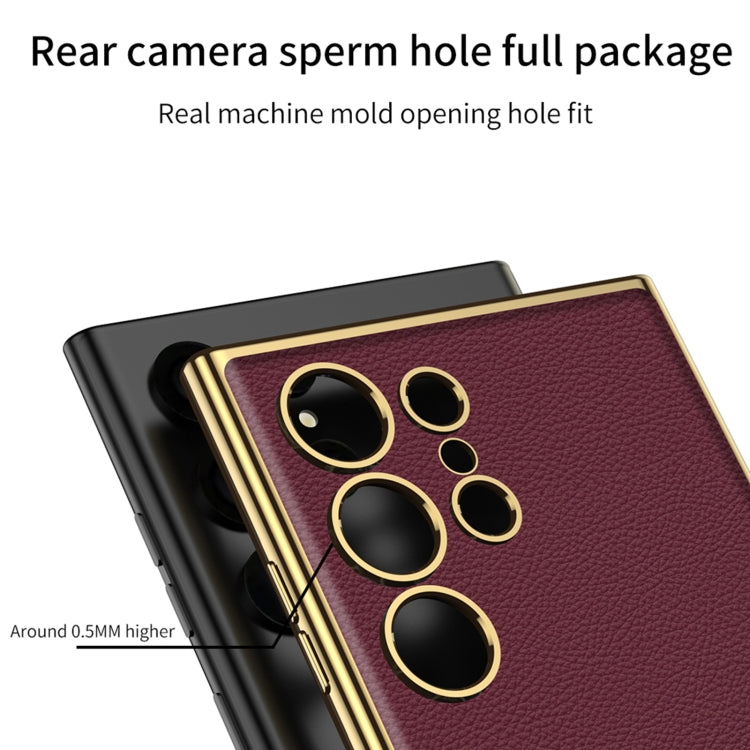 GKK Plating TPU + Leather Full Coverage Phone Case, For Samsung Galaxy S24 Ultra 5G, For Samsung Galaxy S24+ 5G, For Samsung Galaxy S24 5G