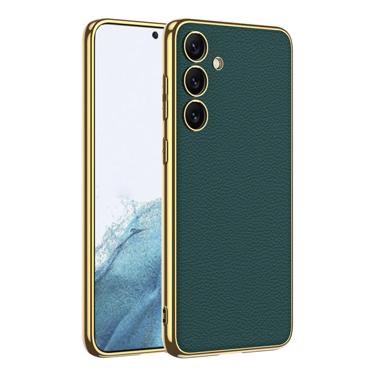 GKK Plating TPU + Leather Full Coverage Phone Case, For Samsung Galaxy S24 Ultra 5G, For Samsung Galaxy S24+ 5G, For Samsung Galaxy S24 5G