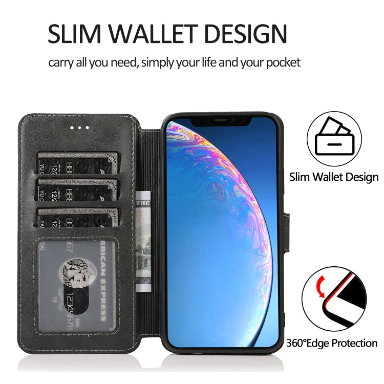 Calf Texture Magnetic Buckle Horizontal Flip Leather Case with Holder & Card Slots & Wallet & Photo Frame, For iPhone 12 / 12 Pro