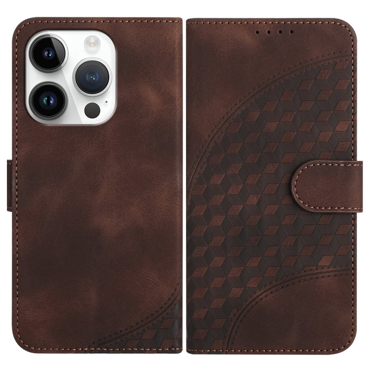 YX0060 Elephant Head Embossed Phone Leather Case with Lanyard, For iPhone 14 Pro, For iPhone 14 Pro Max, For iPhone SE 2022/SE 2020/6/7/8