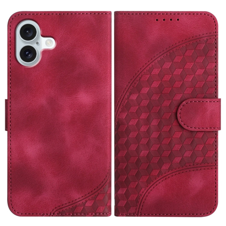 YX0060 Elephant Head Embossed Phone Leather Case with Lanyard, For iPhone 16 Pro, For iPhone 16 Plus, For iPhone 16
