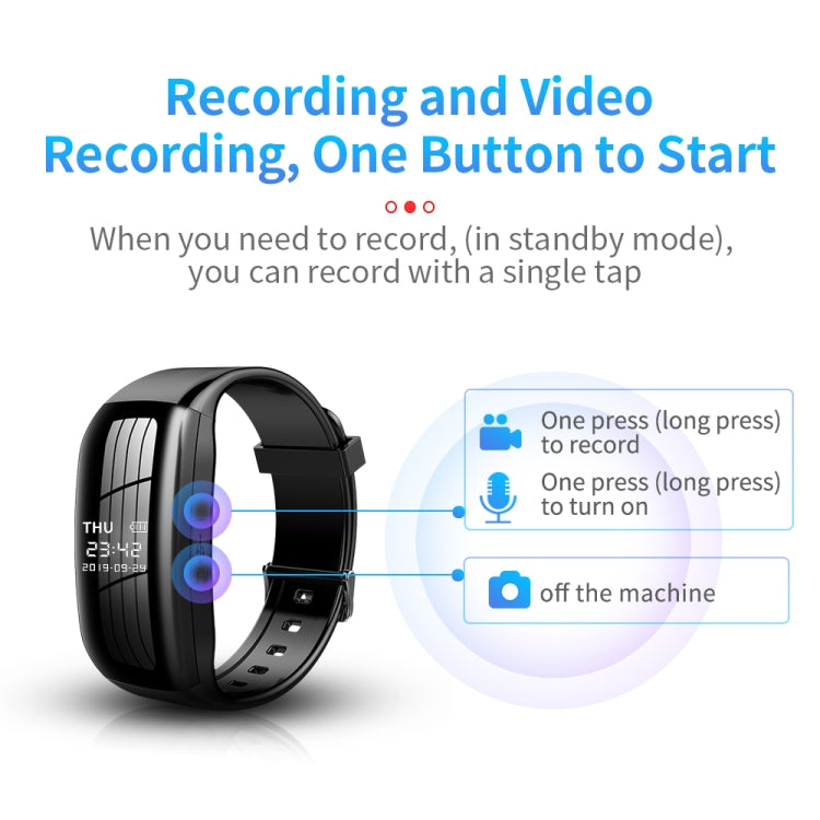 JNN C5 HD Noise Reduction Smart Recording Electronic Bracelet, 8GB, 16GB, 32GB, 64GB, 128GB, 256GB