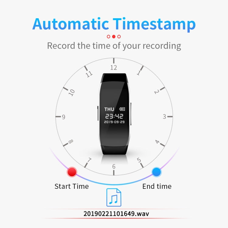 JNN C5 HD Noise Reduction Smart Recording Electronic Bracelet, 8GB, 16GB, 32GB, 64GB, 128GB, 256GB