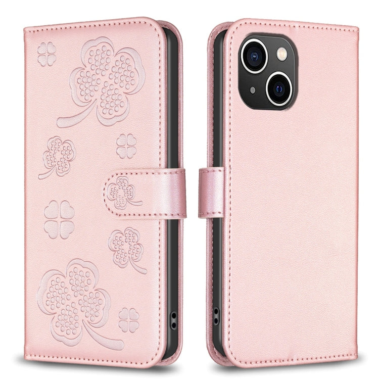 Four-leaf Embossed Leather Phone Case, For iPhone 7 / 8 / SE 2022, For iPhone 13 Pro Max, For iPhone 13 Pro, For iPhone 13