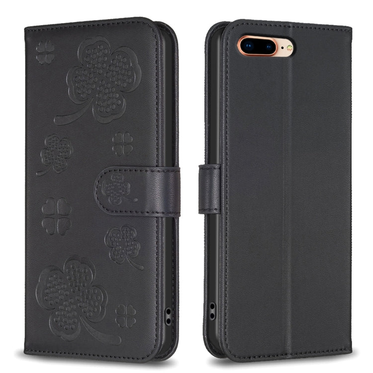 Four-leaf Embossed Leather Phone Case, For iPhone 7 Plus / 8 Plus