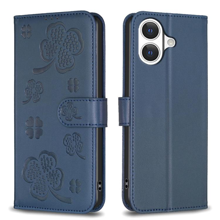 Four-leaf Embossed Leather Phone Case, For iPhone 17 Pro Max, For iPhone 17 Pro, For iPhone 17, For iPhone Air