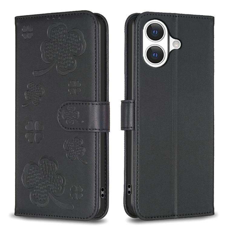 Four-leaf Embossed Leather Phone Case, For iPhone 17 Pro Max, For iPhone 17 Pro, For iPhone 17, For iPhone Air