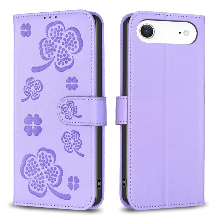 Four-leaf Embossed Leather Phone Case, For iPhone 17 Pro Max, For iPhone 17 Pro, For iPhone 17, For iPhone Air