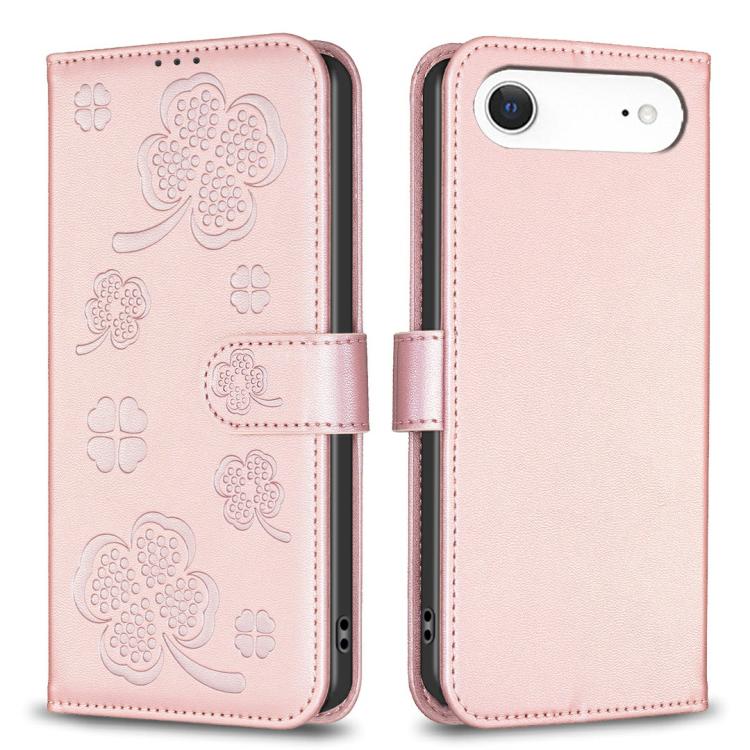 Four-leaf Embossed Leather Phone Case, For iPhone 17 Pro Max, For iPhone 17 Pro, For iPhone 17, For iPhone Air
