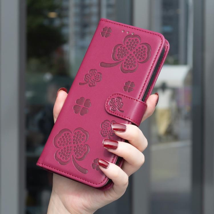Four-leaf Embossed Leather Phone Case, For iPhone 17 Pro Max, For iPhone 17 Pro, For iPhone 17, For iPhone Air