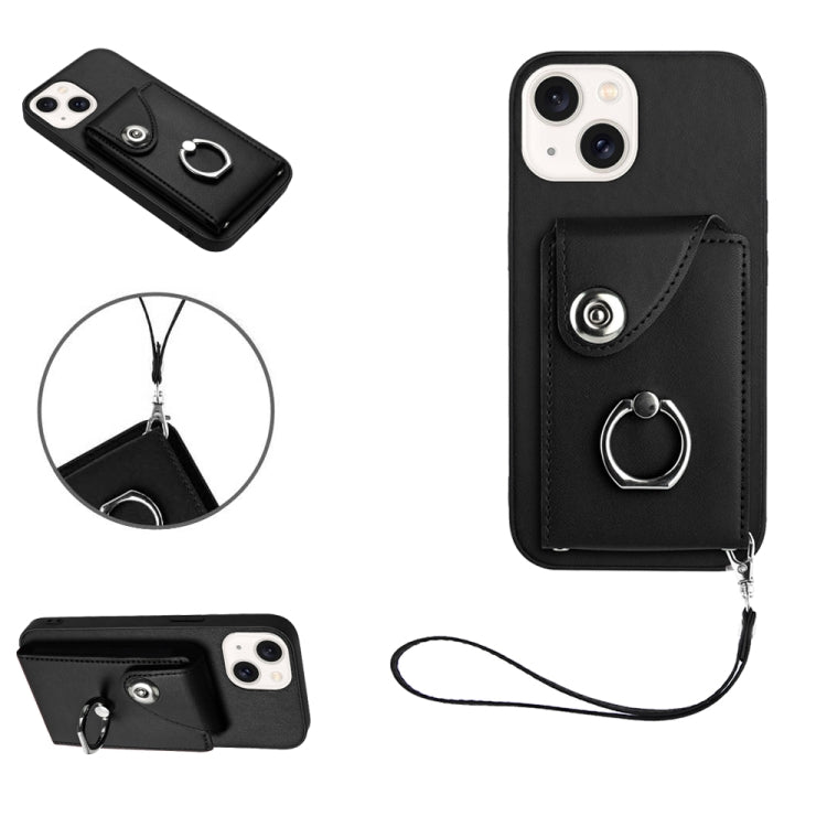 Organ Card Bag Ring Holder PU Phone Case with Lanyard, For iPhone SE 2022/SE 2020/6/7/8, For iPhone 13 Pro Max, For iPhone 13 Pro, For iPhone 13