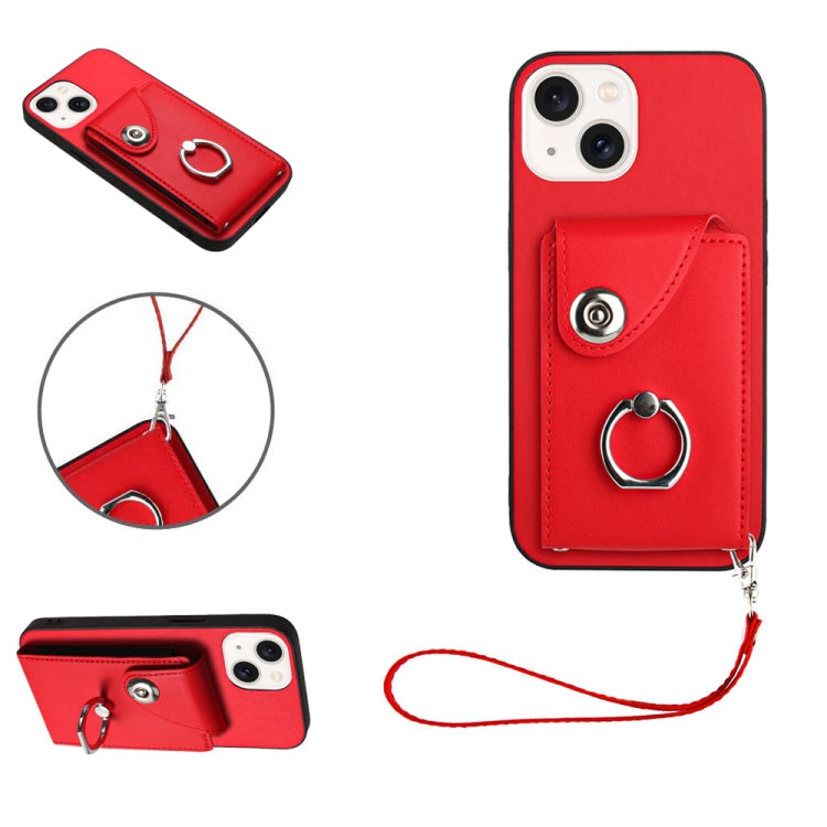 Organ Card Bag Ring Holder PU Phone Case with Lanyard, For iPhone SE 2022/SE 2020/6/7/8, For iPhone 13 Pro Max, For iPhone 13 Pro, For iPhone 13