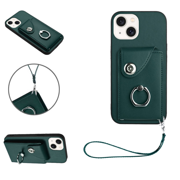 Organ Card Bag Ring Holder PU Phone Case with Lanyard, For iPhone SE 2022/SE 2020/6/7/8, For iPhone 13 Pro Max, For iPhone 13 Pro, For iPhone 13