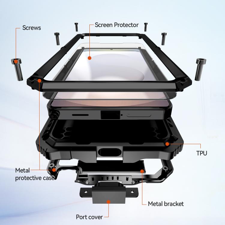 R-JUST Life Waterproof Dustproof Shockproof Holder Phone Case, For Samsung Galaxy S26 Ultra 5G, For Samsung Galaxy S25 Edge 5G, For Samsung Galaxy S25 Ultra 5G, For Samsung Galaxy S24 Ultra 5G