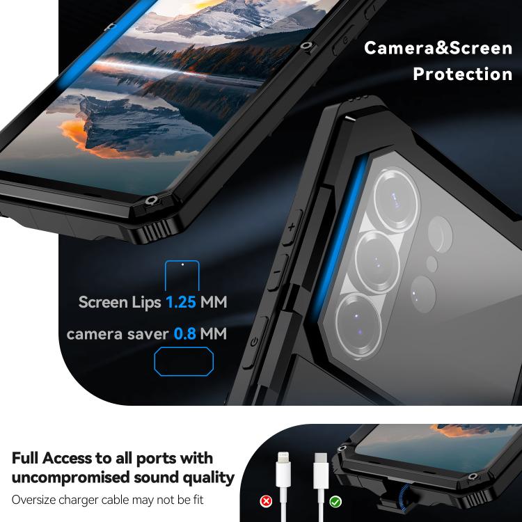 R-JUST Life Waterproof Dustproof Shockproof Holder Phone Case, For Samsung Galaxy S26 Ultra 5G, For Samsung Galaxy S25 Edge 5G, For Samsung Galaxy S25 Ultra 5G, For Samsung Galaxy S24 Ultra 5G