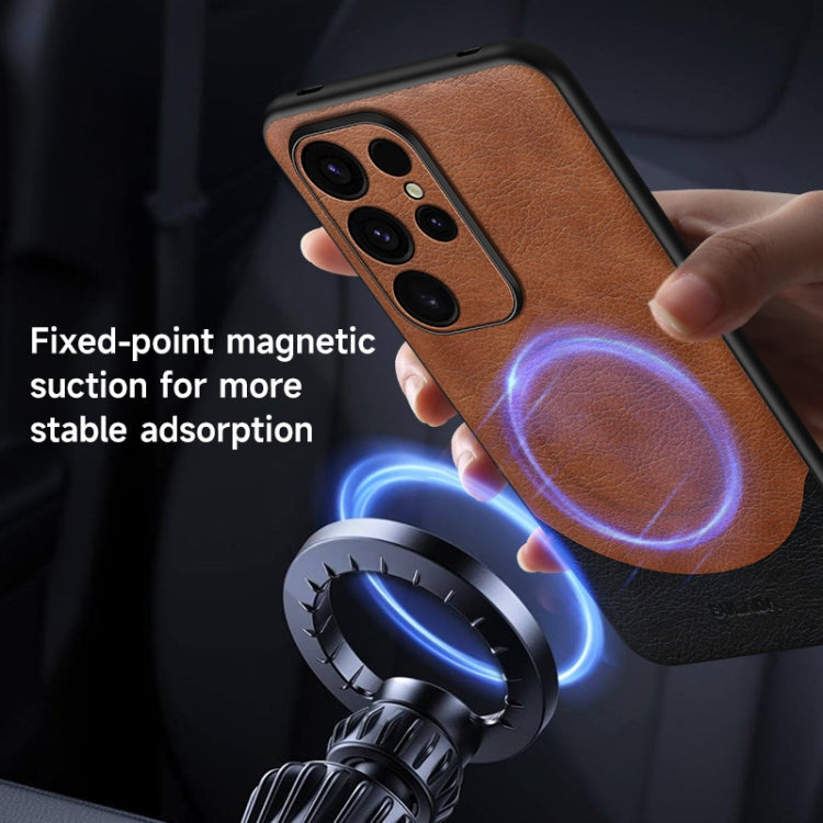 SULADA Stitching Leather MagSafe Magnetic Phone Case, For Samsung Galaxy S24 Ultra 5G, For Samsung Galaxy S24+ 5G, For Samsung Galaxy S24 5G