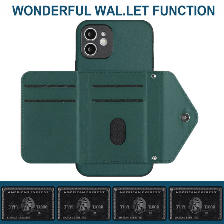 Rhombic Texture Card Bag RFID Phone Case with Long Lanyard, For iPhone 12 mini, For iPhone 11 Pro Max, For iPhone 11, For iPhone 11 Pro