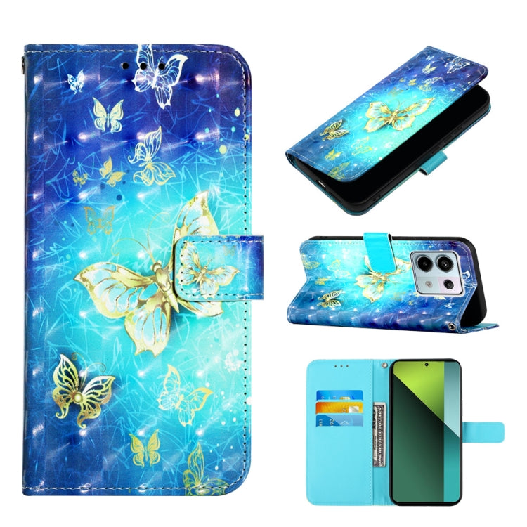 3D Painting Horizontal Flip Leather Phone Case, For Xiaomi Redmi Note 13 Pro+ 5G, For Xiaomi Redmi Note 13 Pro 5G Global
