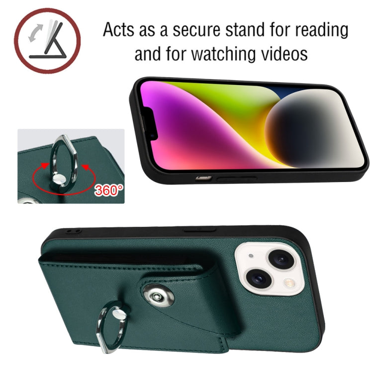 Organ Card Bag Ring Holder Phone Case with Long Lanyard, For iPhone 13, For iPhone 13 mini, For iPhone 12, For iPhone 12 Pro Max