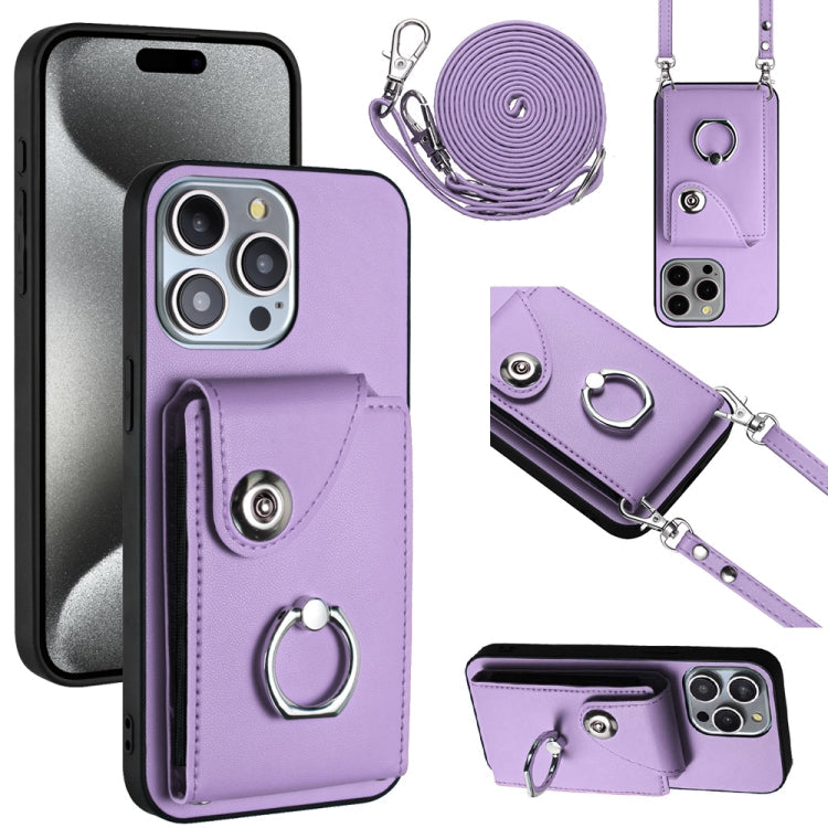 Organ Card Bag Ring Holder Phone Case with Long Lanyard, For iPhone 13, For iPhone 13 mini, For iPhone 12, For iPhone 12 Pro Max