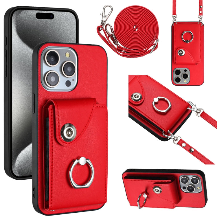 Organ Card Bag Ring Holder Phone Case with Long Lanyard, For iPhone 13, For iPhone 13 mini, For iPhone 12, For iPhone 12 Pro Max