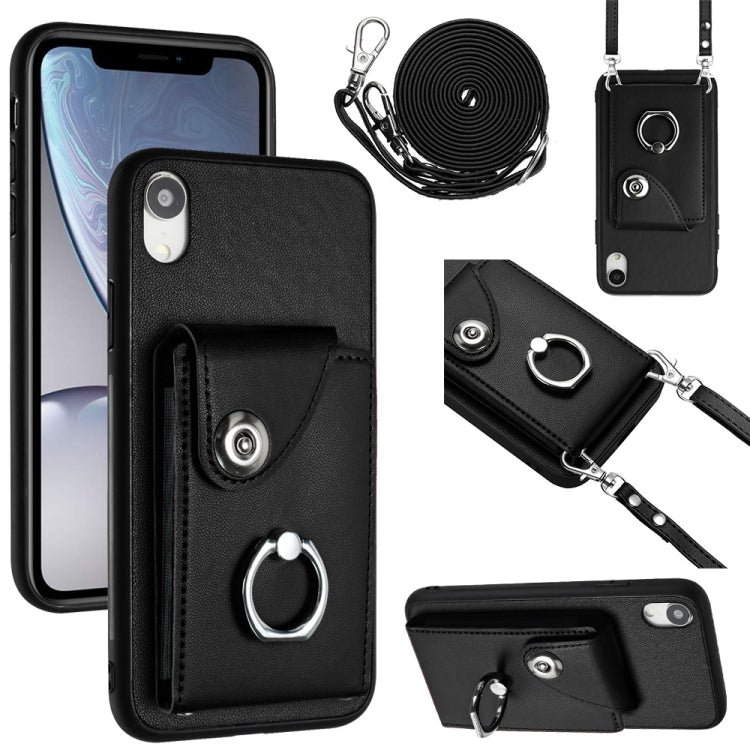 Organ Card Bag Ring Holder Phone Case with Long Lanyard, For iPhone 11 Pro, For iPhone X / XS, For iPhone XR, For iPhone XS Max