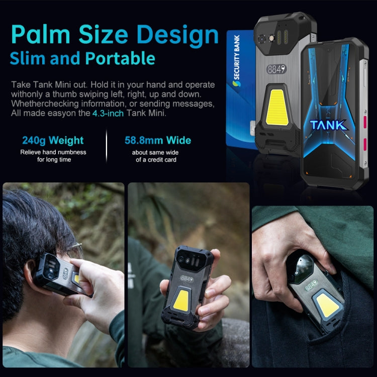 Unihertz Tank mini 1 / 8849, 100MP Camera, 4.3 inch Android 13 Helio G99 Octa Core, Network: 4G, Tank mini 1 8GB+256GB