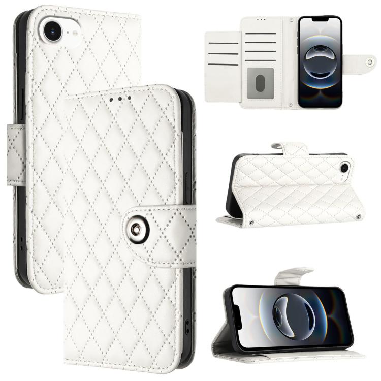 Rhombic Texture Flip Leather Phone Case with Lanyard, For iPhone SE 2024, For iPhone 16 Pro Max, For iPhone 16 Pro, For iPhone 16 Plus