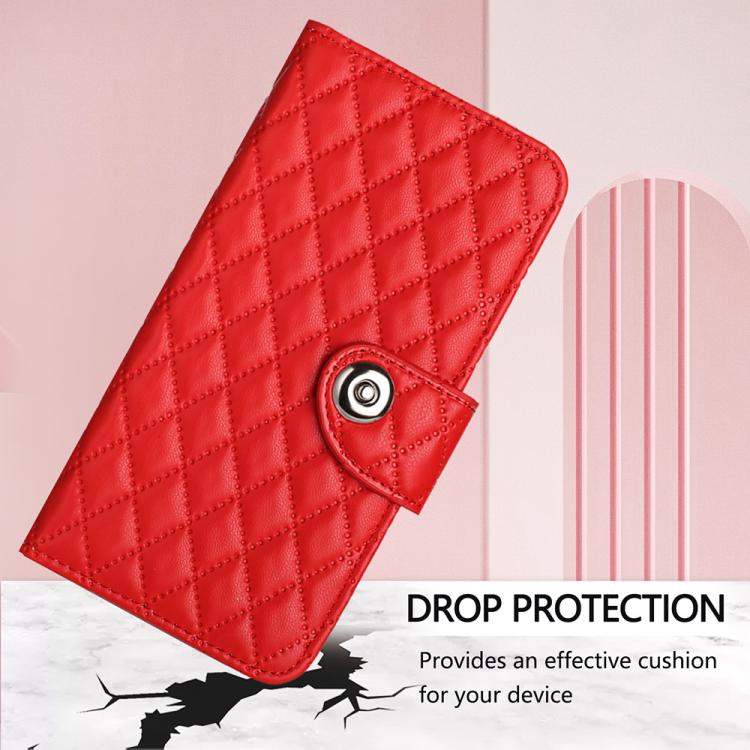 Rhombic Texture Flip Leather Phone Case with Lanyard, For iPhone 17 Pro Max, For iPhone 17 Pro, For iPhone 17, For iPhone Air