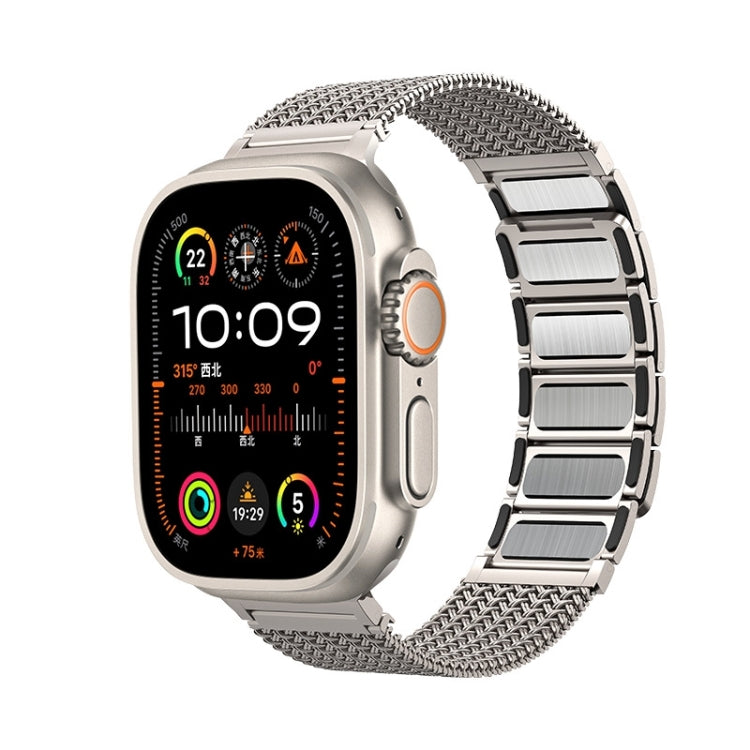 Magnetic Clasp Braided Chain Stainless Steel Watch Band, For Apple Watch Series 4 44mm, For Apple Watch Series 4 40mm, For Apple Watch Series 3 38mm, For Apple Watch Series 3 42mm, For Apple Watch Series 2 42mm, For Apple Watch Series 2 38mm
