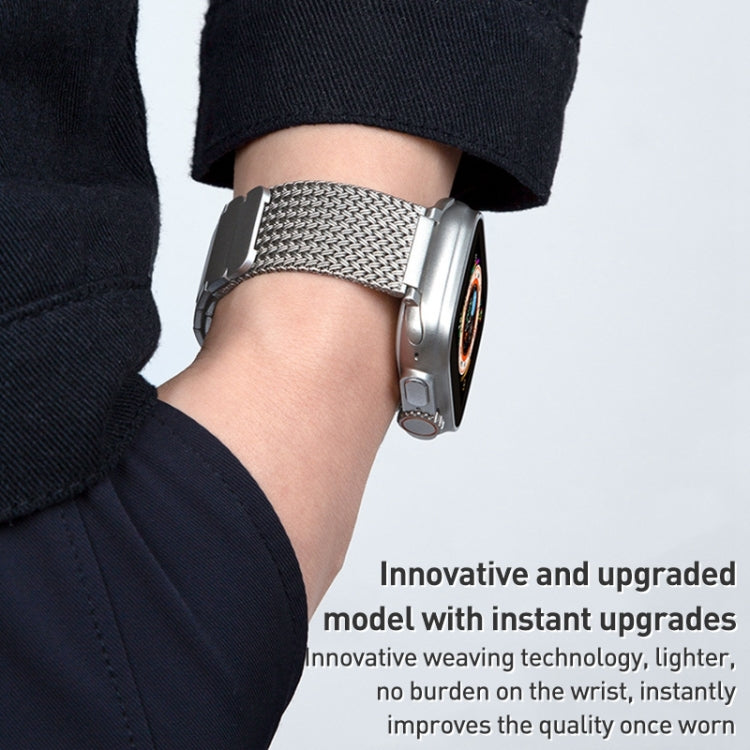 Magnetic Clasp Braided Chain Stainless Steel Watch Band, For Apple Watch Series 4 44mm, For Apple Watch Series 4 40mm, For Apple Watch Series 3 38mm, For Apple Watch Series 3 42mm, For Apple Watch Series 2 42mm, For Apple Watch Series 2 38mm