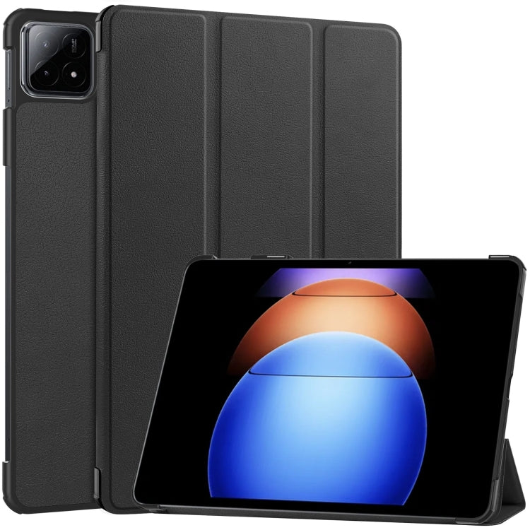 Custer Pure Color 3-Fold Holder Smart Leather Tablet Case, For Xiaomi Pad 6S Pro