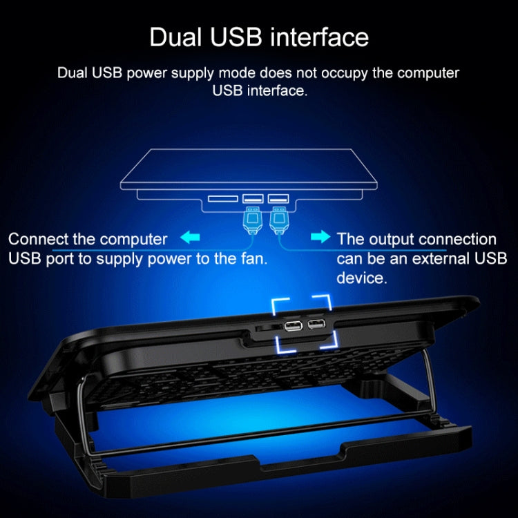 ICE COOREL Notebook Computer Base Speed Control Silent Six-fan Cooling Holder Cooling Rack, Style: Premium Edition, Style: Premium Edition(Lvory), Style: Premium Edition(Dazzling Red), Style: Premium Edition(Charm Powder), Style: Premium Edition(Black)