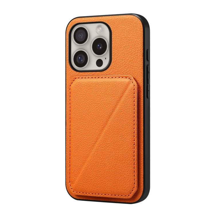 D04 Calf Texture Dual Card Slot Holder Phone Case, For iPhone 16 Pro, For iPhone 16 Plus, For iPhone 16, For iPhone 15 Pro Max, For iPhone 15 Pro, For iPhone 15 Plus