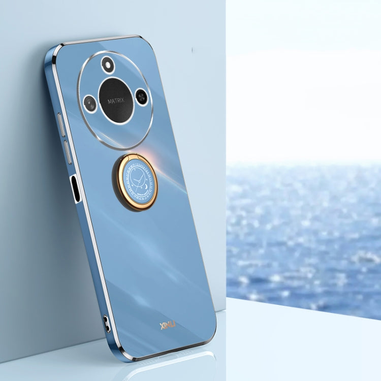 XINLI Straight 6D Plating Gold Edge TPU Shockproof Case with Ring Holder, For Honor X60, For Honor Play9T 5G, For Honor X60i