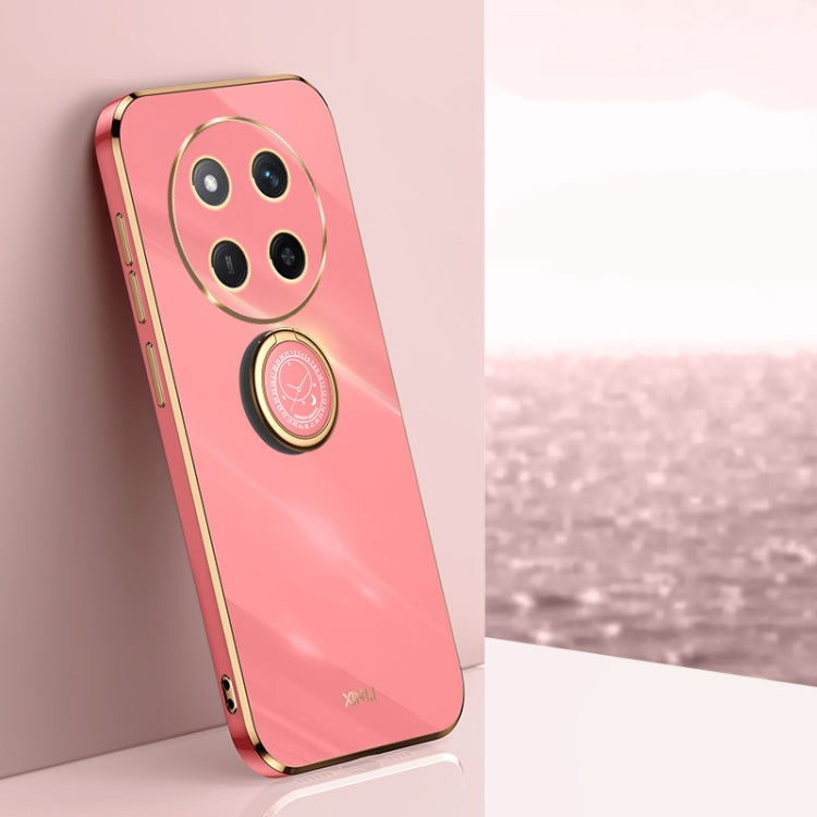 XINLI Straight 6D Plating Gold Edge TPU Shockproof Case with Ring Holder, For Honor Magic7 Pro, For Honor Magic7, For Honor X60 Pro