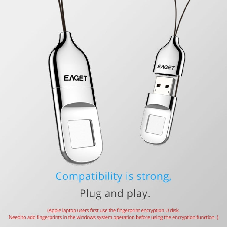 USB 2.0 Interface Metal Flash U Disk with Fingerprint Identification, FU5 64G