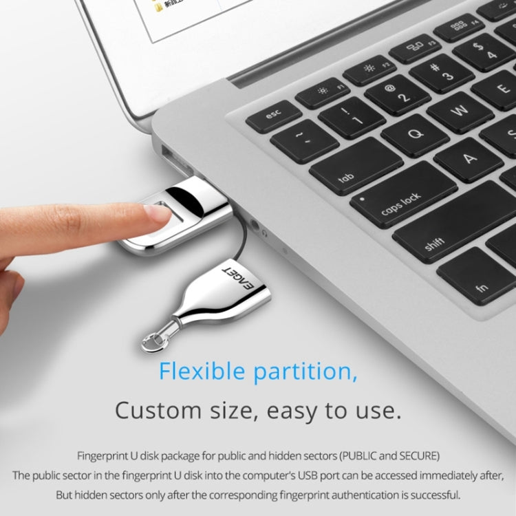 USB 2.0 Interface Metal Flash U Disk with Fingerprint Identification, FU5 64G