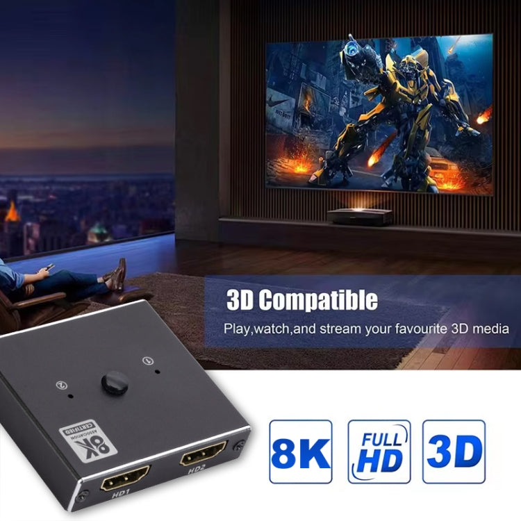 OZ 8K 60Hz 2 in 1 Out Two Ways HDMI Switcher, 8K 60Hz