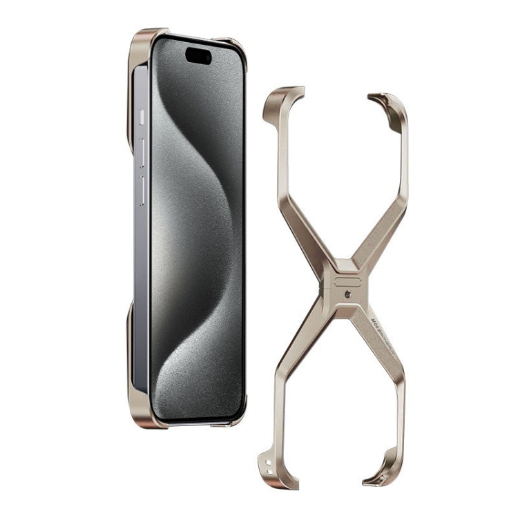Frameless X-shaped Metal Phone Case, For iPhone 15 Pro Max, For iPhone 15 Pro, For iPhone 15, For iPhone 13 / 14, For iPhone 13 Pro / 14 Pro, For iPhone 13 Pro Max / 14 Pro Max