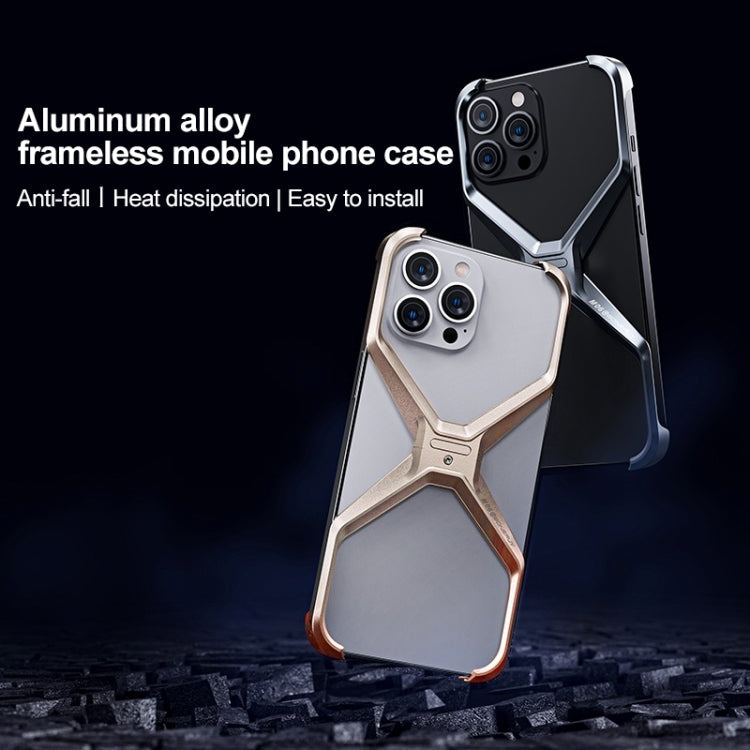 Frameless X-shaped Metal Phone Case, For iPhone 15 Pro Max, For iPhone 15 Pro, For iPhone 15, For iPhone 13 / 14, For iPhone 13 Pro / 14 Pro, For iPhone 13 Pro Max / 14 Pro Max